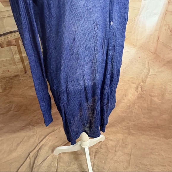 NEW Eileen Fisher Wool Blend Cardi Women's Navy Button Down Cardigan - Picture 7 of 11